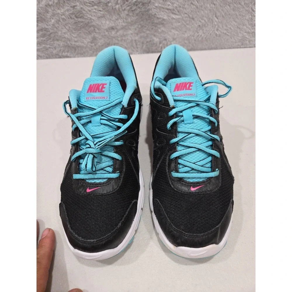 Nike Shoes Womens Sz 11  Revolution 2 Running Sneakers Black Lace Up  554900-019